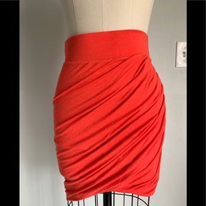 Helmut Lang bright orange mini skirt sz S